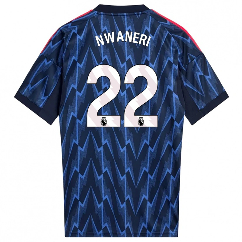 Danxen Homem Camisola Ethan Nwaneri #22 Marinho Vermelho Alternativa 2025/26 Camisa Brasil