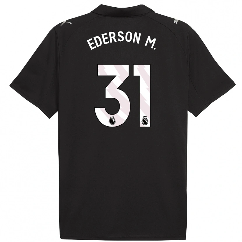 Danxen Homem Camisola Ederson #31 Preto Branco Alternativa 2025/26 Camisa Brasil