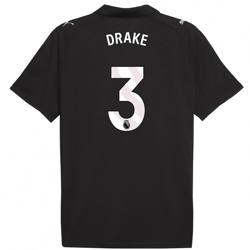Danxen Homem Camisola Leke Drake #3 Preto Branco Alternativa 2025/26 Camisa Brasil