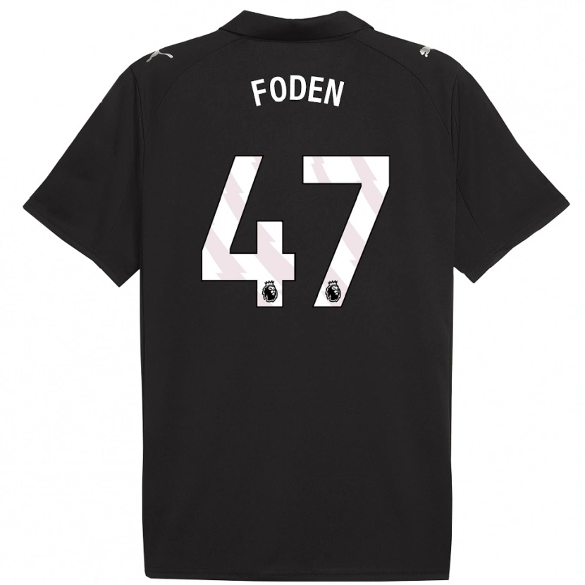 Danxen Homem Camisola Phil Foden #47 Preto Branco Alternativa 2025/26 Camisa Brasil