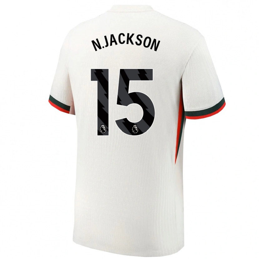 Danxen Homem Camisola Nicolas Jackson #15 Branco Verde Alternativa 2025/26 Camisa Brasil