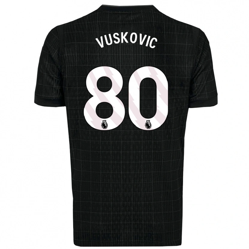 Danxen Homem Camisola Luka Vuskovic #80 Preto Cinza Alternativa 2025/26 Camisa Brasil