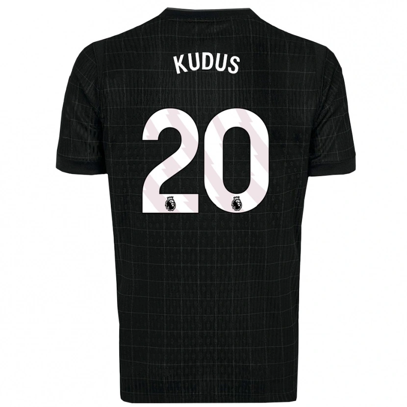 Danxen Homem Camisola Mohammed Kudus #20 Preto Cinza Alternativa 2025/26 Camisa Brasil