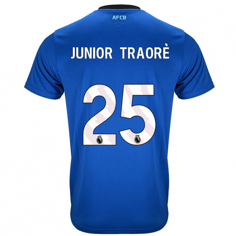 Danxen Homem Camisola Hamed Junior Traoré #25 Azul Preto Alternativa 2025/26 Camisa Brasil