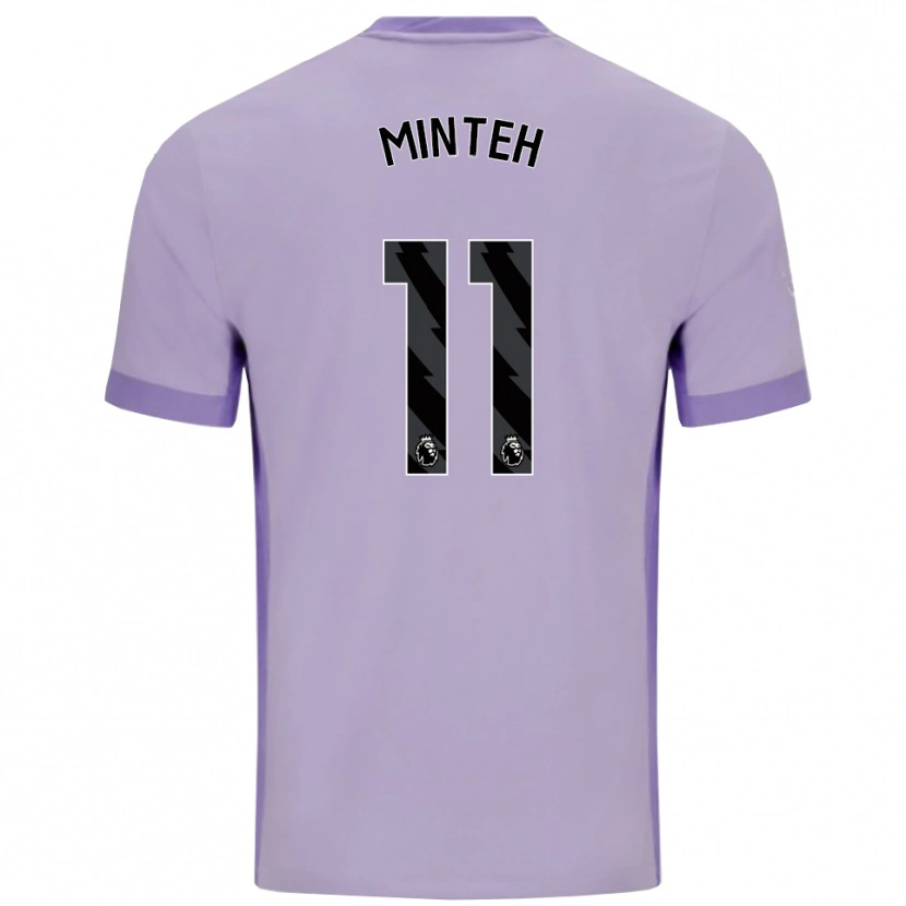Danxen Homem Camisola Yankuba Minteh #11 Roxo Taro Branco Alternativa 2025/26 Camisa Brasil