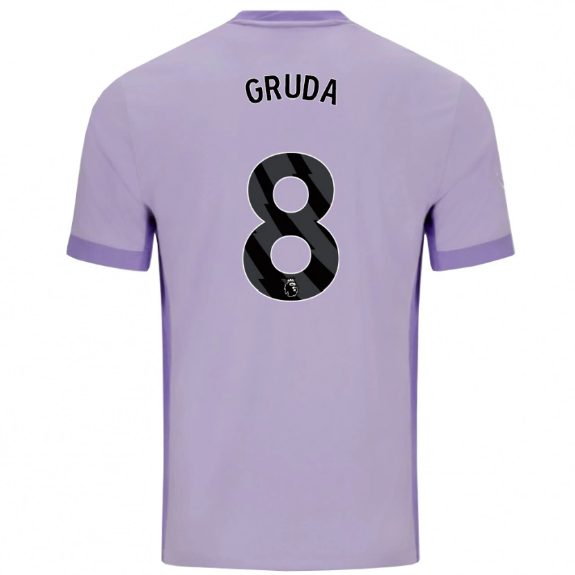 Danxen Homem Camisola Brajan Gruda #8 Roxo Taro Branco Alternativa 2025/26 Camisa Brasil