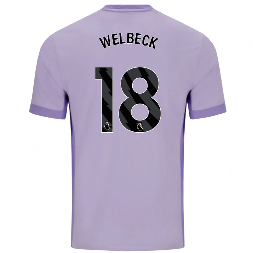 Danxen Homem Camisola Danny Welbeck #18 Roxo Taro Branco Alternativa 2025/26 Camisa Brasil