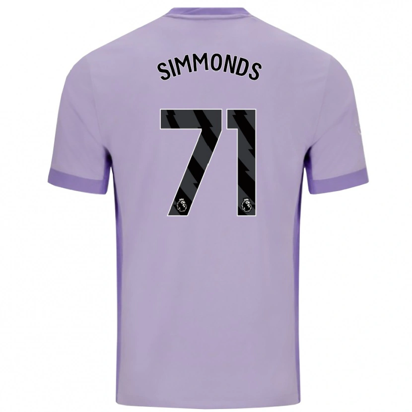 Danxen Homem Camisola Freddie Simmonds #71 Roxo Taro Branco Alternativa 2025/26 Camisa Brasil