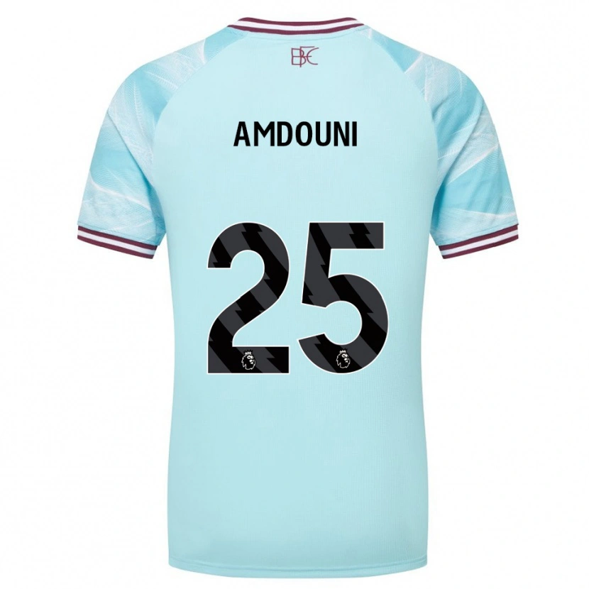 Danxen Homem Camisola Zeki Amdouni #25 Azul Celeste Borgonha Alternativa 2025/26 Camisa Brasil