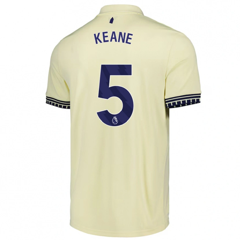 Danxen Homem Camisola Michael Keane #5 Branco Sujo Preto Alternativa 2025/26 Camisa Brasil