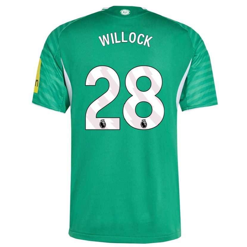 Danxen Homem Camisola Joe Willock #28 Verde Branco Alternativa 2025/26 Camisa Brasil