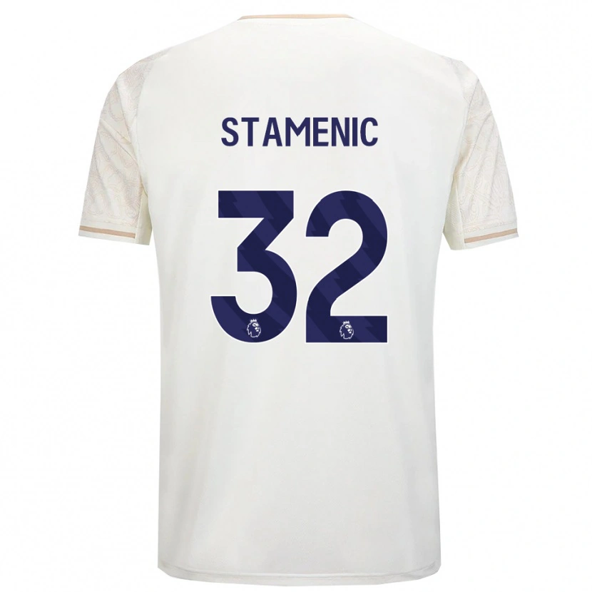 Danxen Homem Camisola Marko Stamenic #32 Branco Sujo Preto Alternativa 2025/26 Camisa Brasil