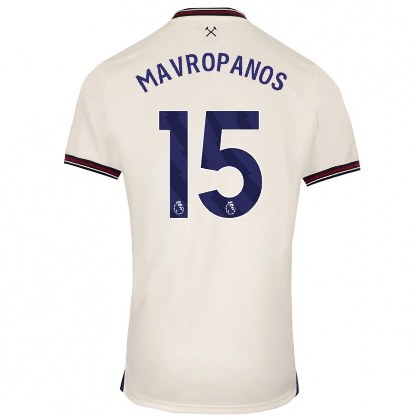 Danxen Homem Camisola Konstantinos Mavropanos #15 Branco Sujo Alternativa 2025/26 Camisa Brasil