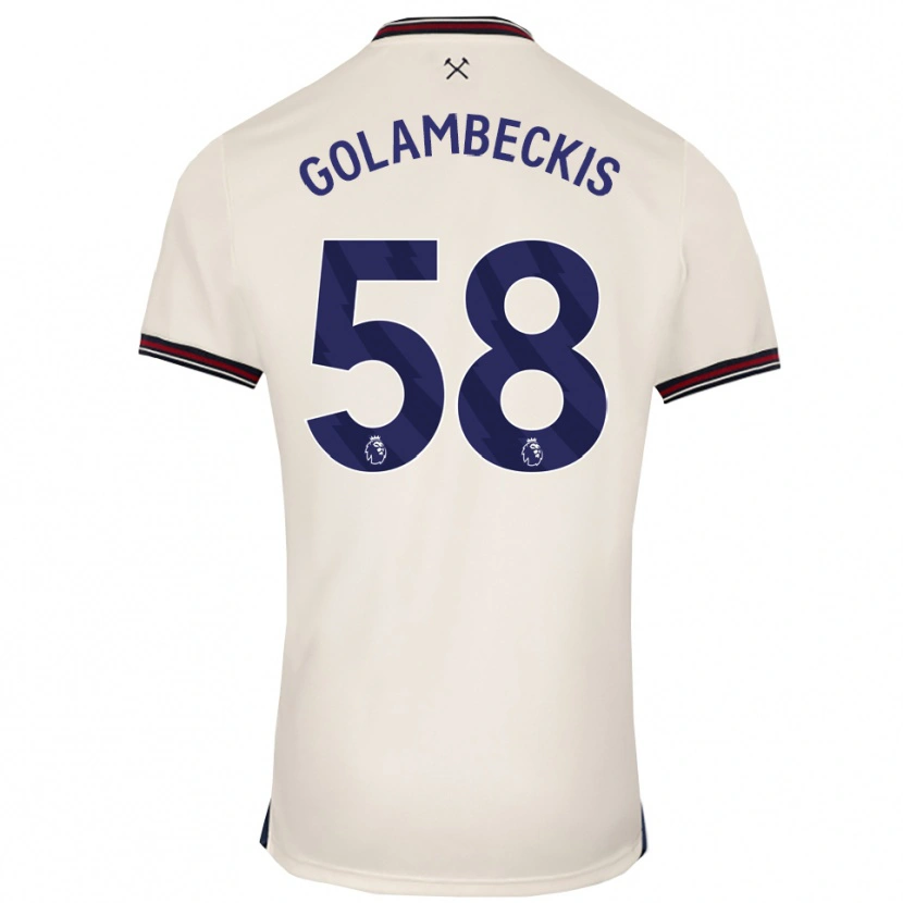 Danxen Homem Camisola Airidas Golambeckis #58 Branco Sujo Alternativa 2025/26 Camisa Brasil