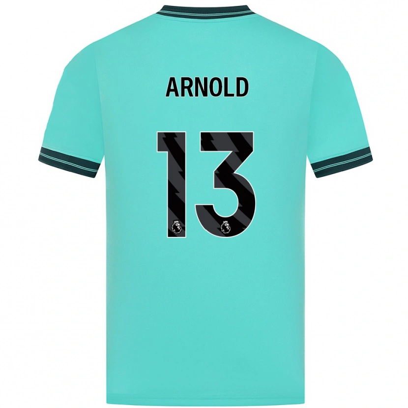 Danxen Homem Camisola Alfie Arnold #13 Azul Celeste Verde Alternativa 2025/26 Camisa Brasil