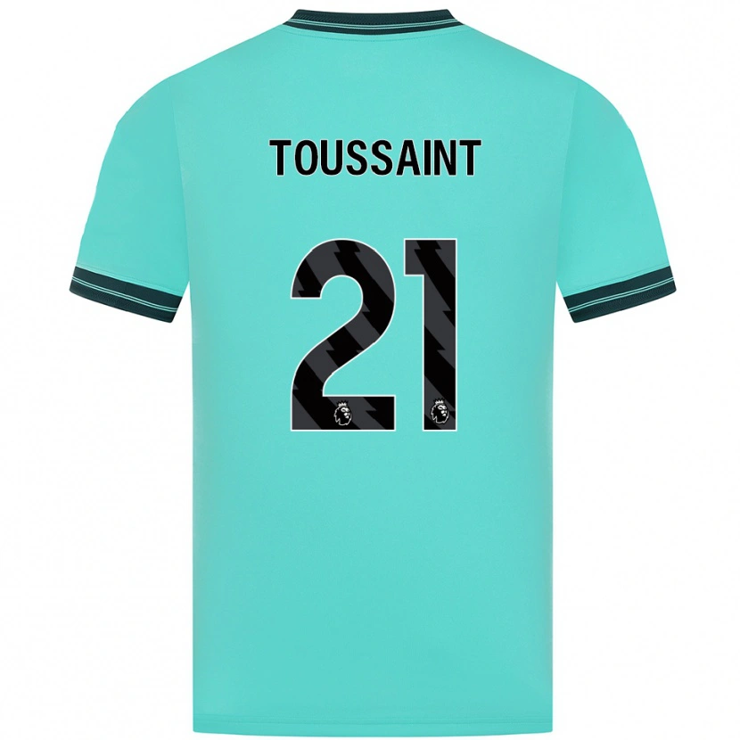 Danxen Homem Camisola Destiney Toussaint #21 Azul Celeste Verde Alternativa 2025/26 Camisa Brasil