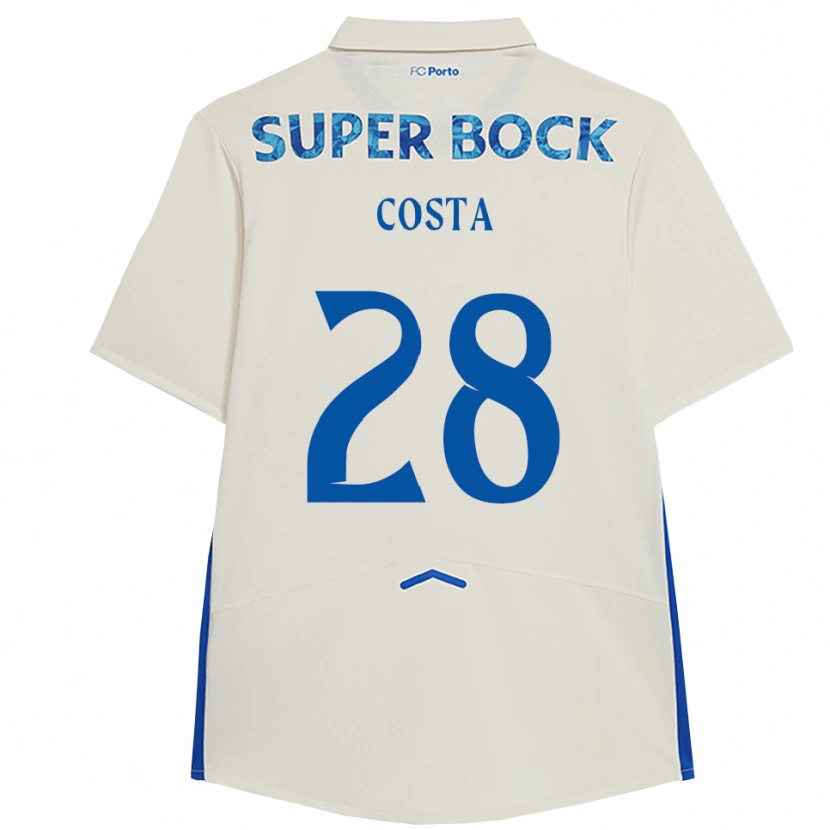 Danxen Homem Camisola Bruno Costa #28 Branco Azul Terceiro 2025/26 Camisa Brasil