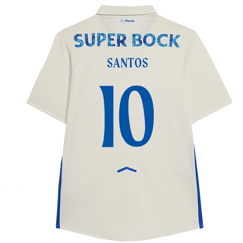 Danxen Homem Camisola Gonçalo Santos #10 Branco Azul Terceiro 2025/26 Camisa Brasil