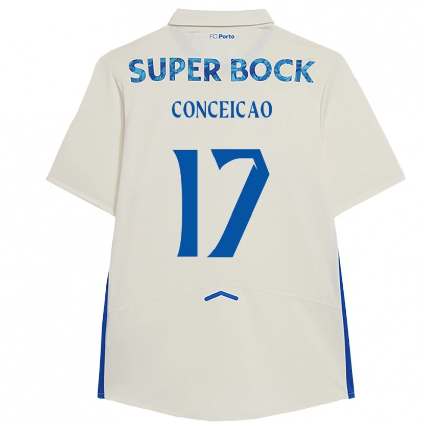 Danxen Homem Camisola Rodrigo Conceicao #17 Branco Azul Terceiro 2025/26 Camisa Brasil