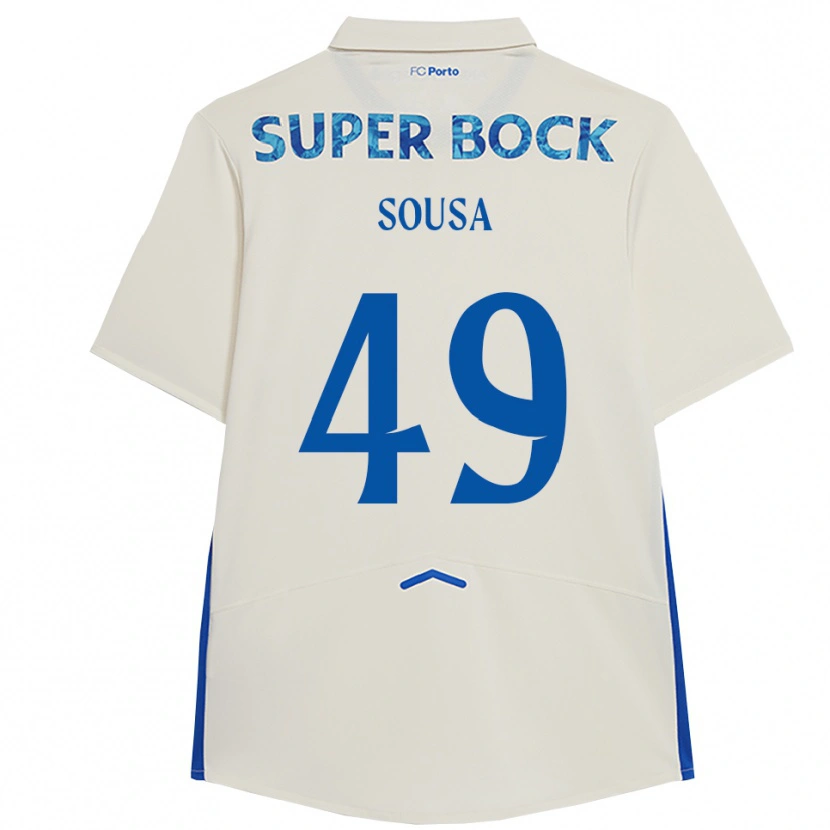 Danxen Homem Camisola Gonçalo Sousa #49 Branco Azul Terceiro 2025/26 Camisa Brasil