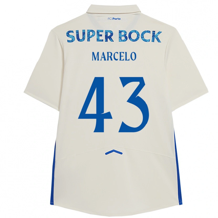 Danxen Homem Camisola Joao Marcelo #43 Branco Azul Terceiro 2025/26 Camisa Brasil