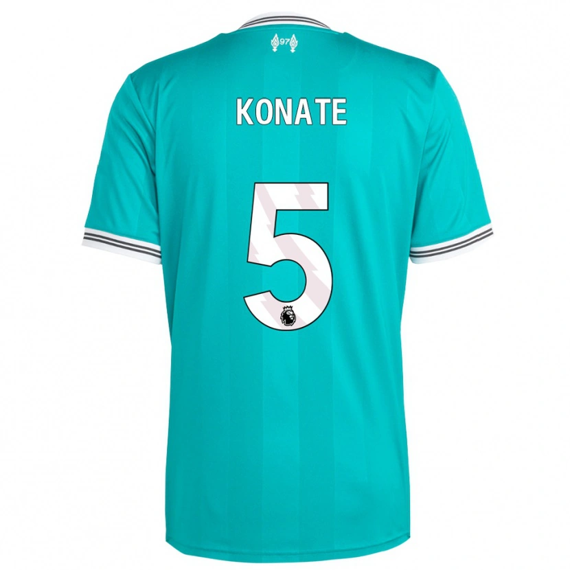Danxen Homem Camisola Ibrahima Konaté #5 Verde Branco Terceiro 2025/26 Camisa Brasil