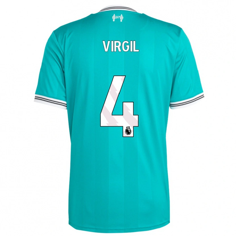 Danxen Homem Camisola Virgil Van Dijk #4 Verde Branco Terceiro 2025/26 Camisa Brasil