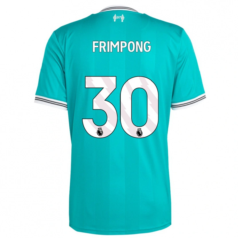 Danxen Homem Camisola Jeremie Frimpong #30 Verde Branco Terceiro 2025/26 Camisa Brasil