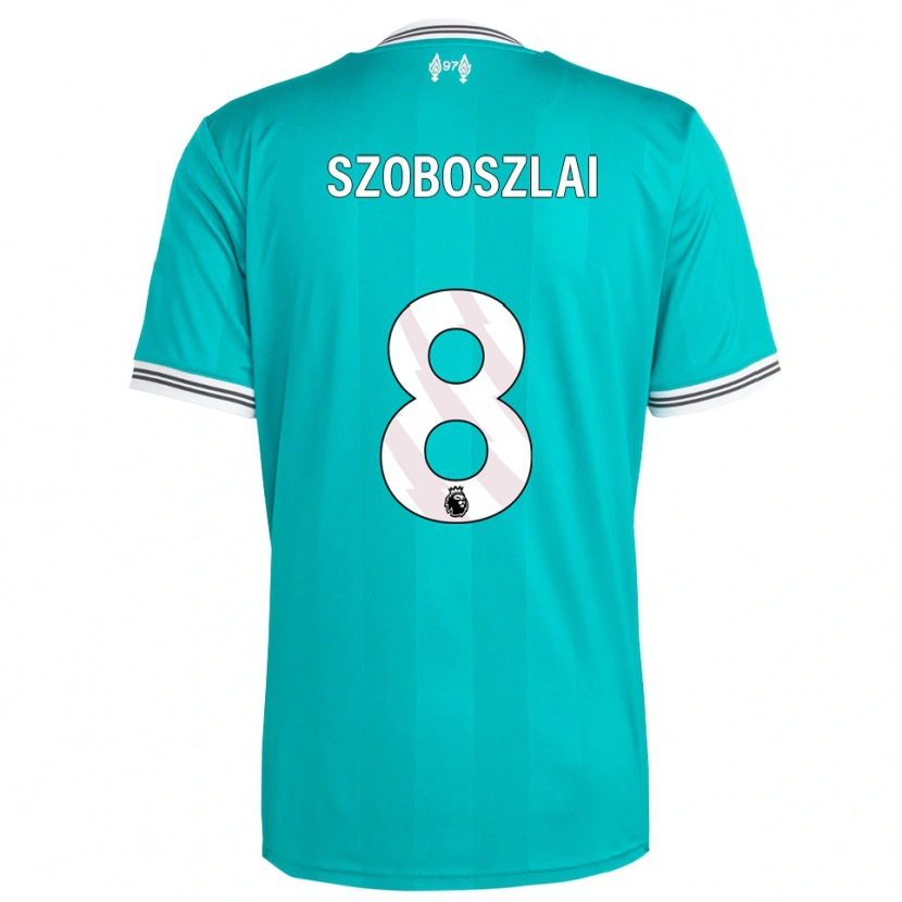 Danxen Homem Camisola Dominik Szoboszlai #8 Verde Branco Terceiro 2025/26 Camisa Brasil