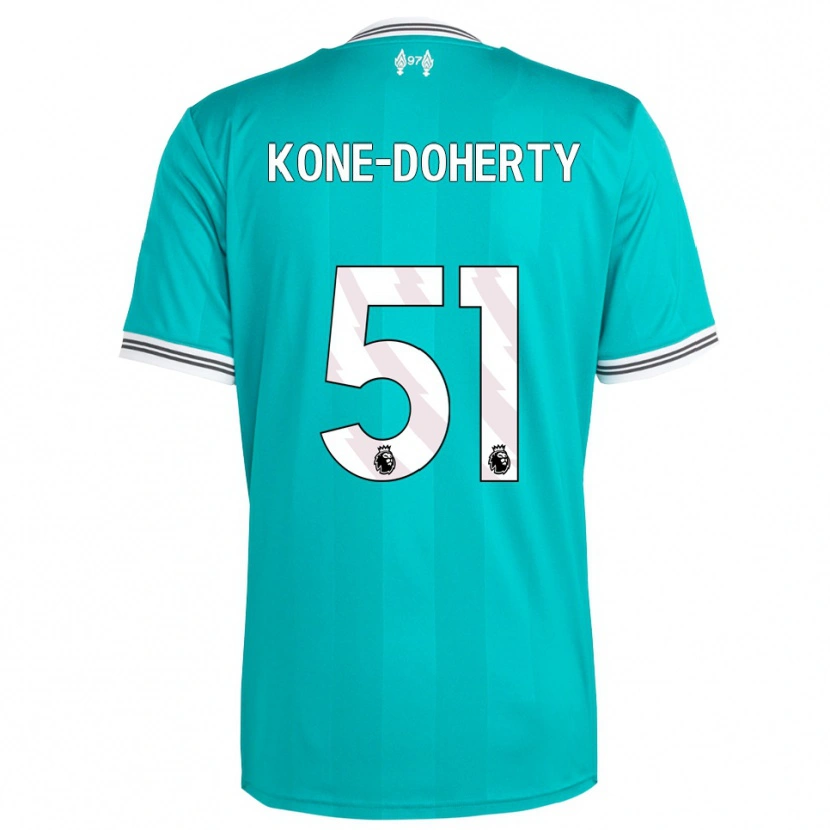 Danxen Homem Camisola Trent Kone-Doherty #51 Verde Branco Terceiro 2025/26 Camisa Brasil
