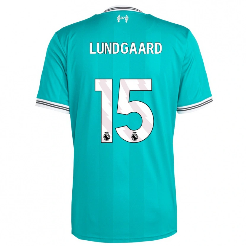Danxen Homem Camisola Sofie Lundgaard #15 Verde Branco Terceiro 2025/26 Camisa Brasil