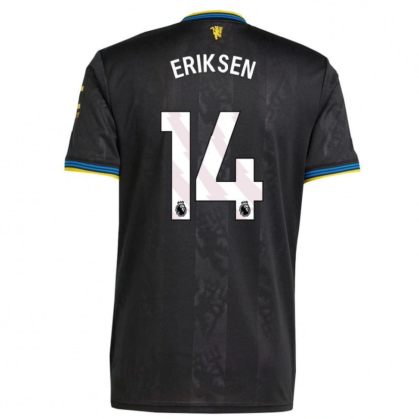 Danxen Homem Camisola Christian Eriksen #14 Preto Amarelo Azul Terceiro 2025/26 Camisa Brasil