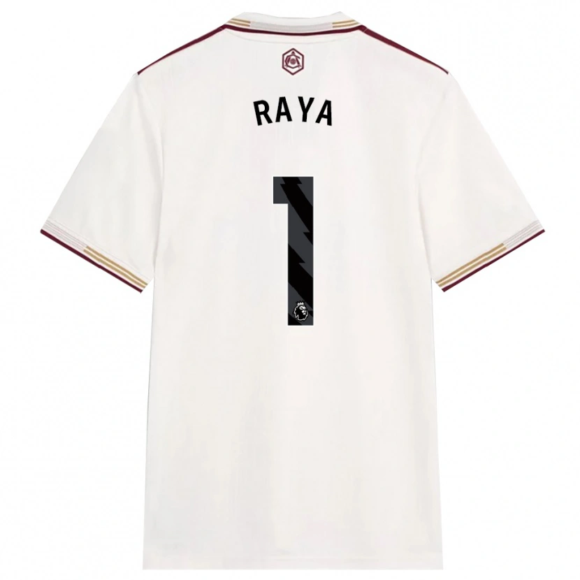Danxen Homem Camisola David Raya #1 Branco Sujo Borgonha Terceiro 2025/26 Camisa Brasil