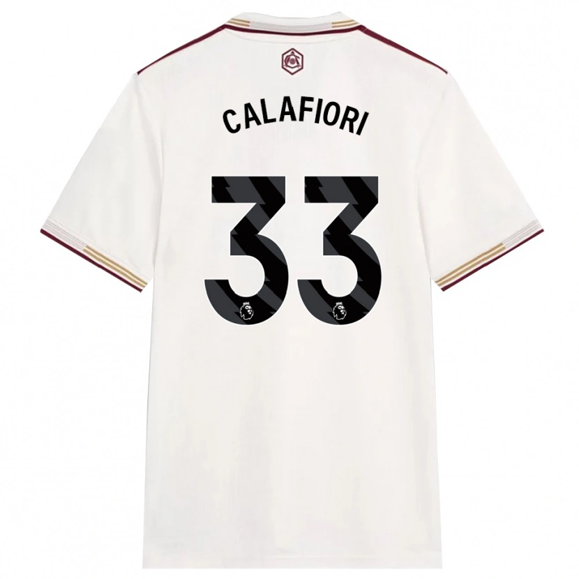 Danxen Homem Camisola Riccardo Calafiori #33 Branco Sujo Borgonha Terceiro 2025/26 Camisa Brasil
