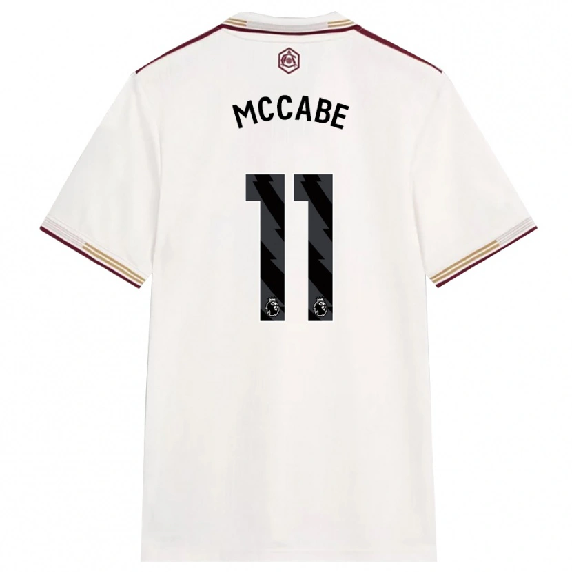 Danxen Homem Camisola Katie Mccabe #11 Branco Sujo Borgonha Terceiro 2025/26 Camisa Brasil