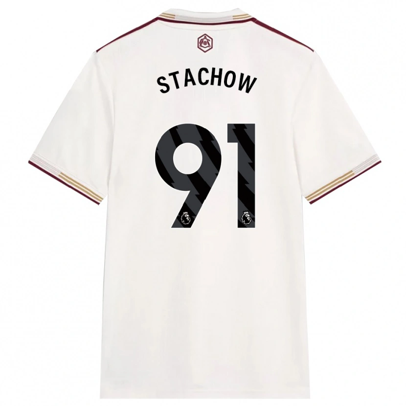 Danxen Homem Camisola Patrick Stachow #91 Branco Sujo Borgonha Terceiro 2025/26 Camisa Brasil
