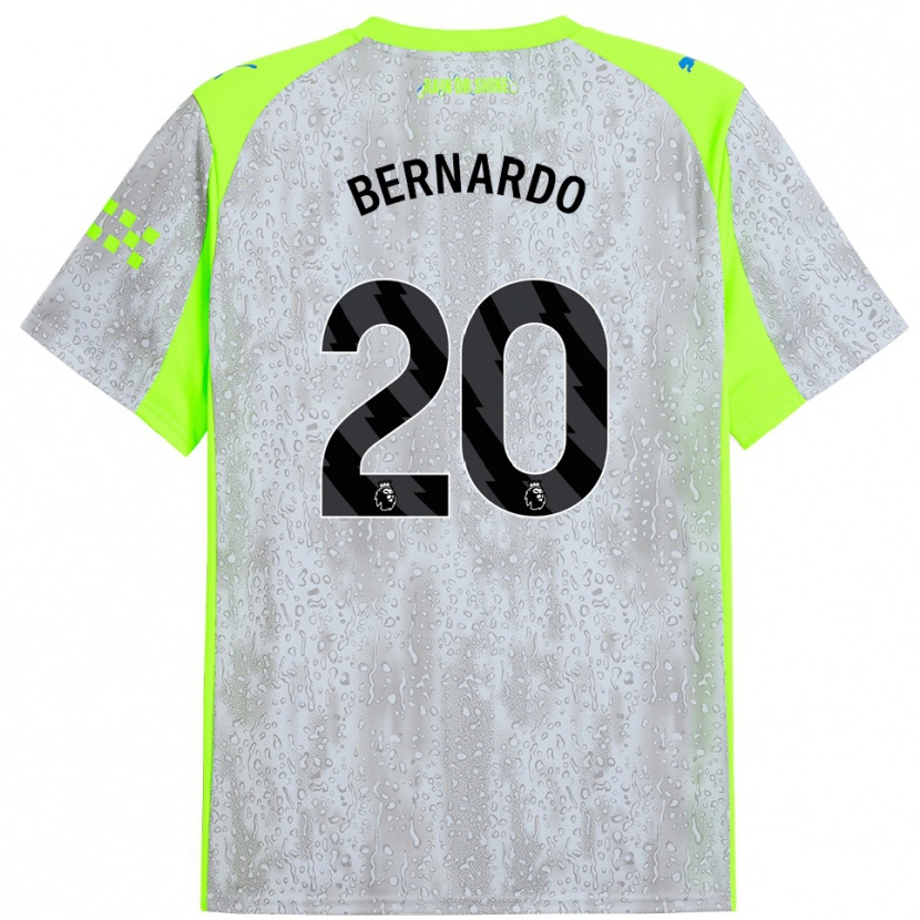 Danxen Homem Camisola Bernardo Silva #20 Cinza Amarelo Terceiro 2025/26 Camisa Brasil