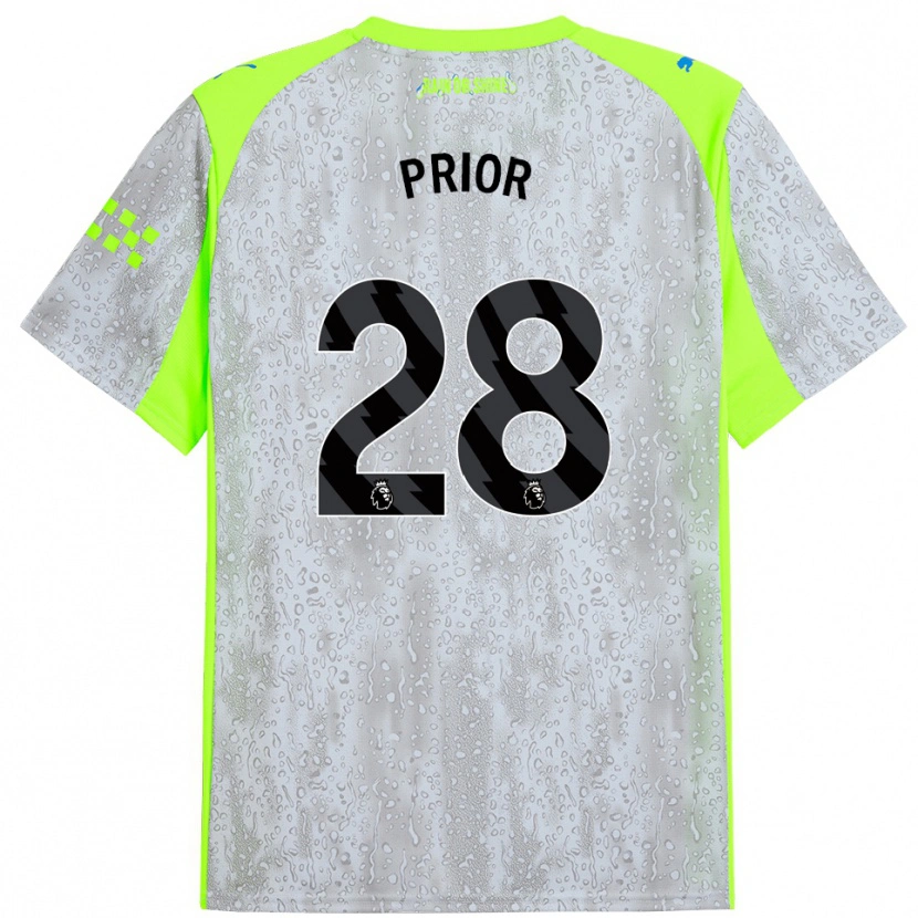 Danxen Homem Camisola Gracie Prior #28 Cinza Amarelo Terceiro 2025/26 Camisa Brasil