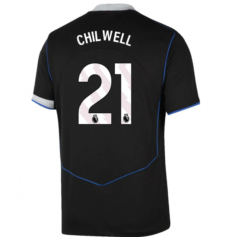 Danxen Homem Camisola Ben Chilwell #21 Preto Azul Prata Terceiro 2025/26 Camisa Brasil