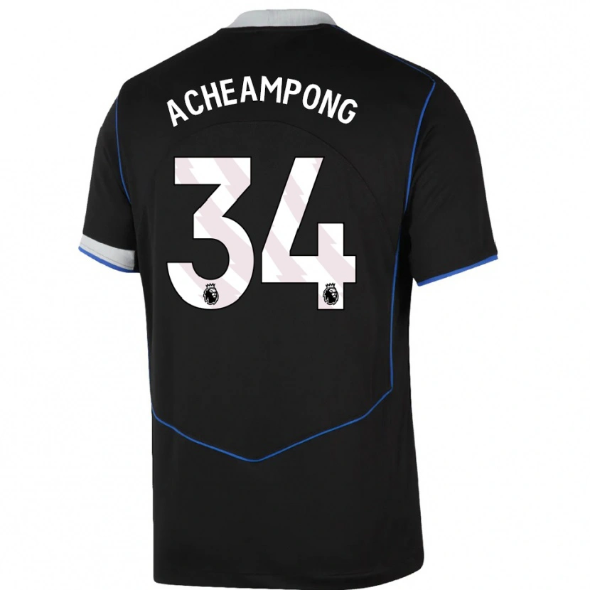 Danxen Homem Camisola Josh Acheampong #34 Preto Azul Prata Terceiro 2025/26 Camisa Brasil