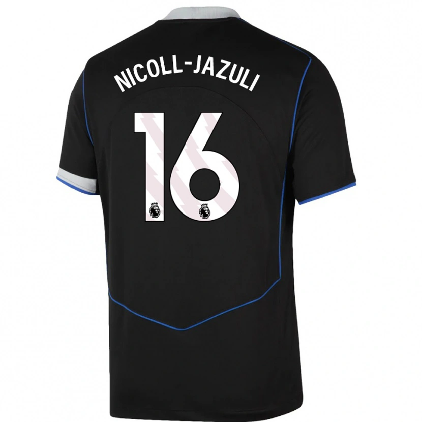 Danxen Homem Camisola Mahdi Nicoll-Jazuli #16 Preto Azul Prata Terceiro 2025/26 Camisa Brasil