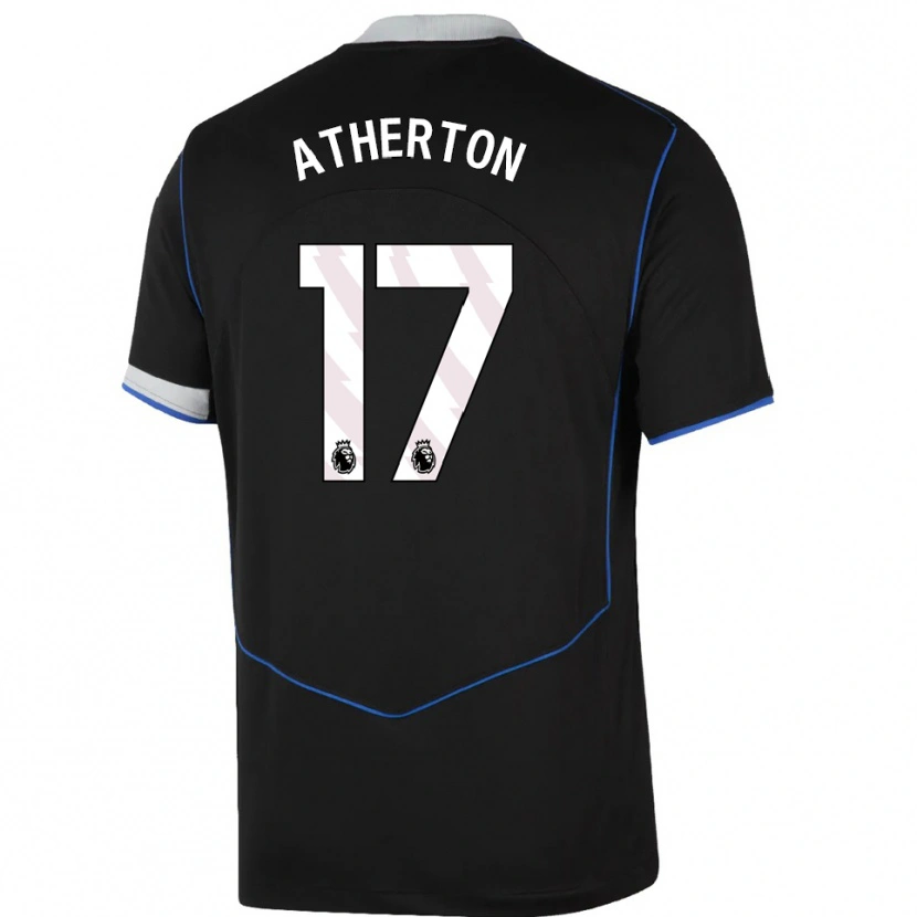 Danxen Homem Camisola Chris Atherton #17 Preto Azul Prata Terceiro 2025/26 Camisa Brasil