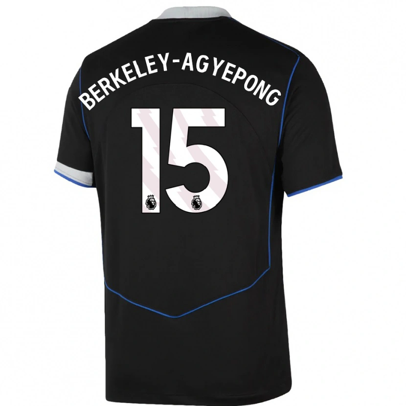 Danxen Homem Camisola Jeremiah Berkeley-Agyepong #15 Preto Azul Prata Terceiro 2025/26 Camisa Brasil