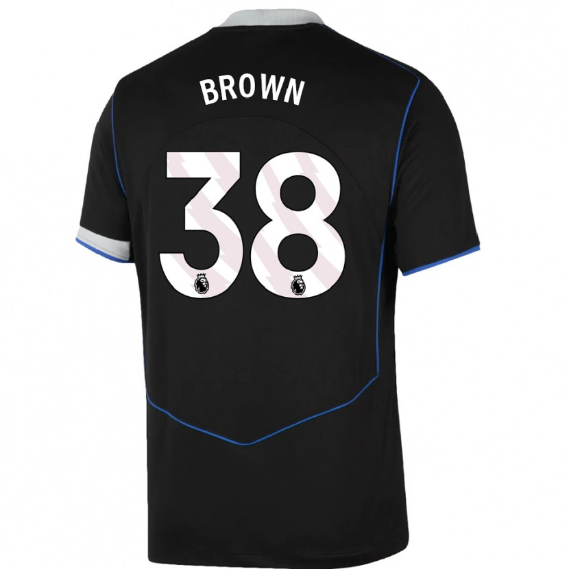 Danxen Homem Camisola Cerys Brown #38 Preto Azul Prata Terceiro 2025/26 Camisa Brasil