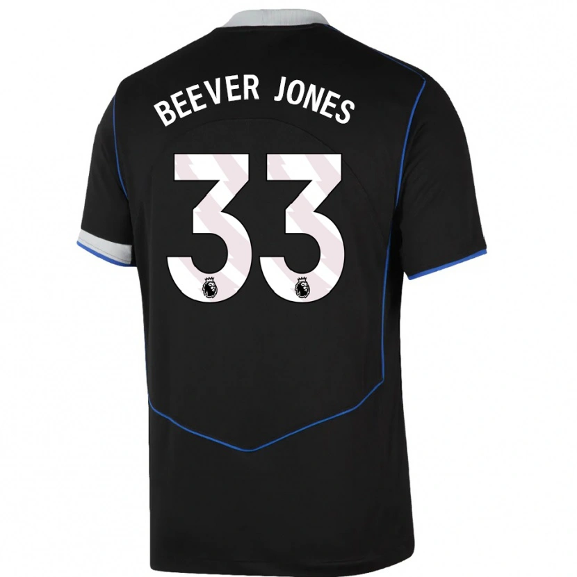 Danxen Homem Camisola Aggie Beever-Jones #33 Preto Azul Prata Terceiro 2025/26 Camisa Brasil