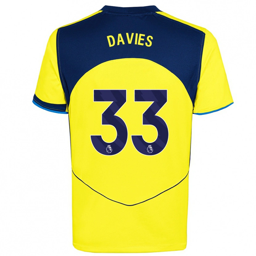 Danxen Homem Camisola Ben Davies #33 Amarelo Marinho Terceiro 2025/26 Camisa Brasil