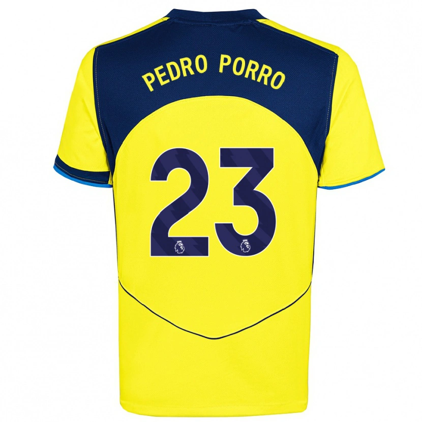 Danxen Homem Camisola Pedro Porro #23 Amarelo Marinho Terceiro 2025/26 Camisa Brasil