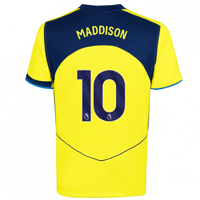 Danxen Homem Camisola James Maddison #10 Amarelo Marinho Terceiro 2025/26 Camisa Brasil