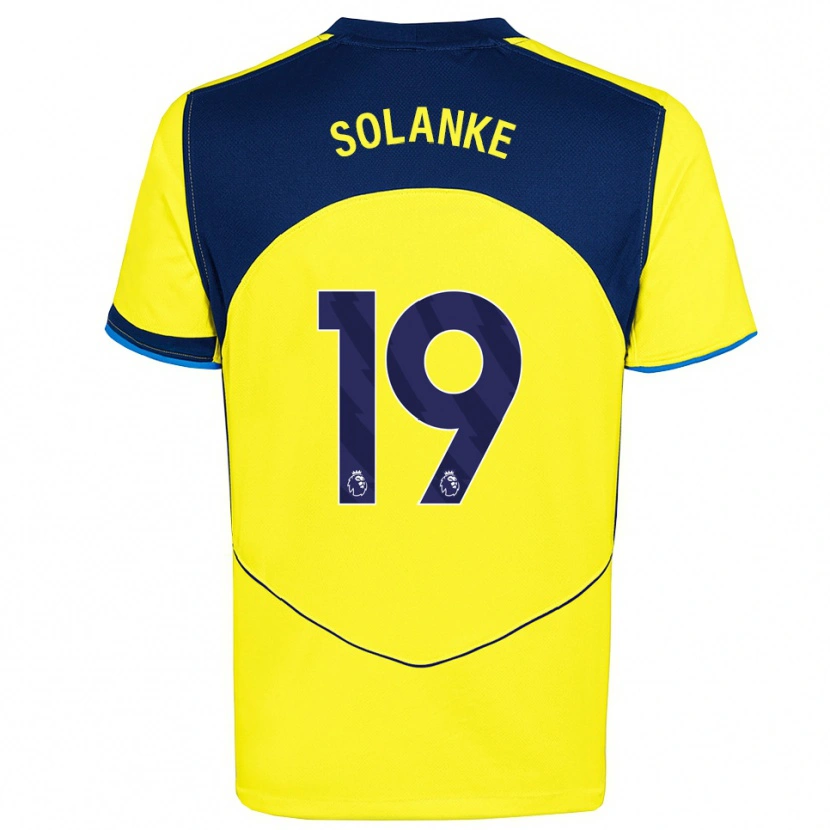 Danxen Homem Camisola Dominic Solanke #19 Amarelo Marinho Terceiro 2025/26 Camisa Brasil
