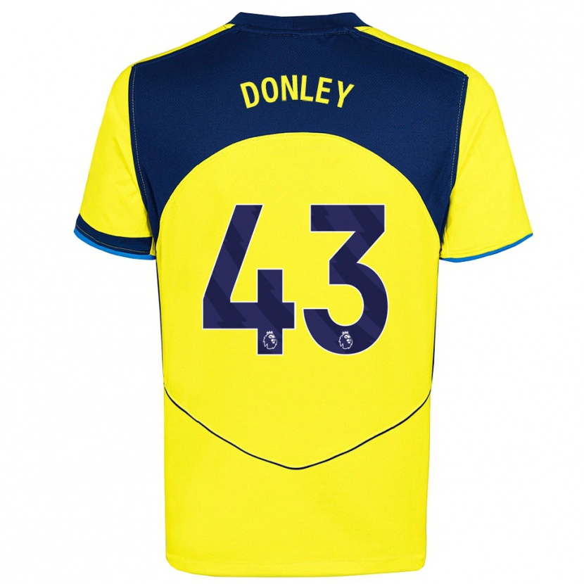 Danxen Homem Camisola Jamie Donley #43 Amarelo Marinho Terceiro 2025/26 Camisa Brasil